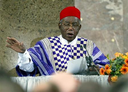 Chinua Achebe giving a lecture